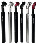 Bike Suspension Seatpost With Coil Spring And Shock Absorber, Lightweight Aluminum Body, 40mm Travel, 27.2mm Diameter, 14mm Offset in various colors