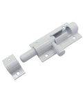 Barrel Bolt Door Latch Security Lock Hardware for Aluminum Alloy Gate in white, sturdy design with smooth finish for safe use.