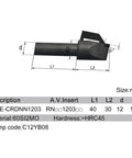 Diagram of Pro Grade Lathe Tool Holder with dimensions and specifications. Heavy Duty Alloy Steel Mount for Precision Machining.