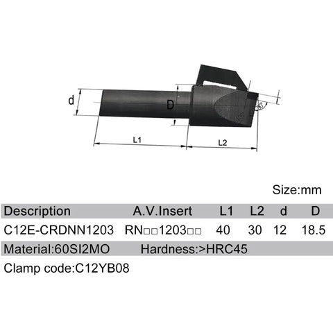 Diagram of Pro Grade Lathe Tool Holder with dimensions and specifications. Heavy Duty Alloy Steel Mount for Precision Machining.