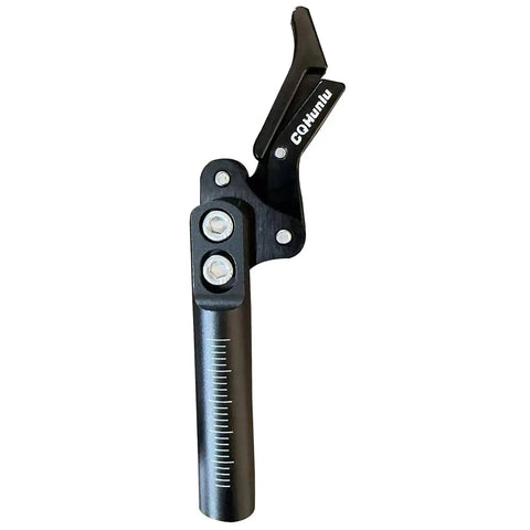 Dual Composite Scissor Wheel Lock Set For Wheelchairs, black finish, close-up of one lock component.