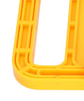 Close-up of Heavy Duty Extended Plastic Safety Featherboard For Table Saw Woodworking with yellow tracking and black knob.