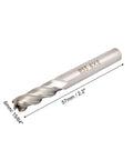 Side view of HSS end mill with straight 6 mm shank, 6 mm cutting diameter, 57 mm length, 4-flute