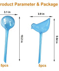 10 Piece Self Watering Bulbs Set For Indoor And Outdoor Plants, Automatic Drip Irrigation Planter Inserts, product size.