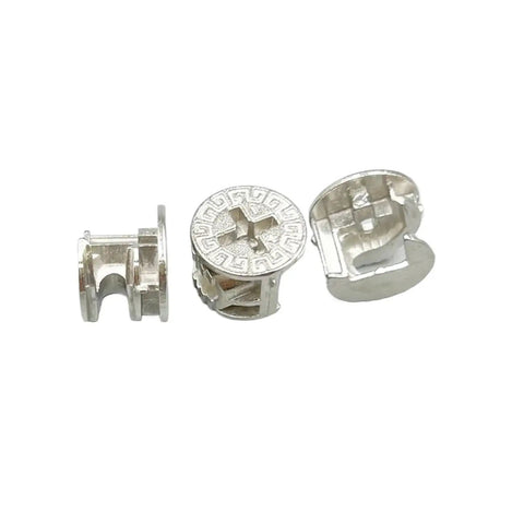 Tough As Nails Cam Lock Fittings 50 Piece Set Thickened Eccentric Cam Nuts And Connecting Rods For Furniture Assembly showing cam nuts.