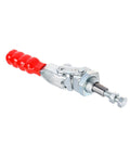 Heavy Duty Toggle Clamp With 220 Lbs Holding Capacity, Push Pull Quick Release, Red Handle, Zinc Plated Carbon Steel, M6 X 38mm Thread