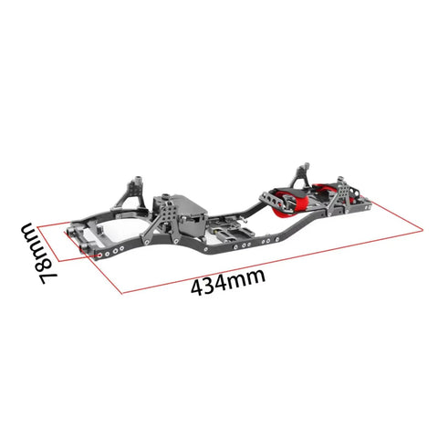 Beefy Carbon Fiber 4mm Chassis Frame For Axial SCX10 II Rock Crawler 1/10 RC Truck CNC Machined Metal Girder Silver