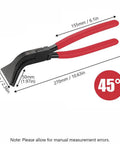 Three Piece Sheet Metal Bender Pliers Set For Roofing And HVAC Ductwork, Carbon Steel Hand Seamer 45 Degree with Measurements