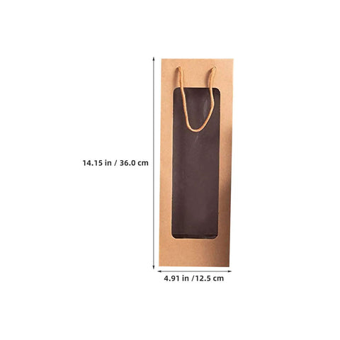 Kraft Paper Wine Bags With Window And Handles 24 Pack Elegant Brown Tote Bags For Birthdays And Weddings Reusable Gift Packaging