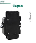 AC Miniature Circuit Breaker 15 Amp 120V 240V 1 Pole DIN Rail Mount 35mm UL489 Listed HCB1U60 MCB side view with diagram