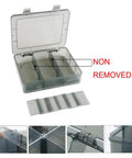 9 Grid Craft Storage Organizer Box With Removable Dividers For Beads Jewelry Buttons And Small Parts Translucent Gray Plastic Container Durable Non Toxic Construction Measures 7.3 Inch By 6.1 Inch By 1.7 Inch shown with removable dividers.