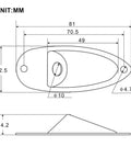 Slick Chrome Boat Style Guitar Output Jack Plate For Mono Electric Tone, dimensions for Fender Strat, 81mm x 32.5mm.
