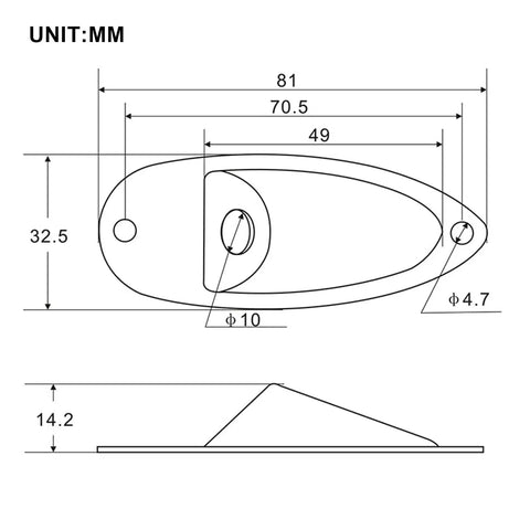 Slick Chrome Boat Style Guitar Output Jack Plate For Mono Electric Tone, dimensions for Fender Strat, 81mm x 32.5mm.