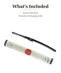 Wakizashi Iaito For Iaido Training, Unsharpened Stainless Steel Sword With 21 Inch Fuller Blade, with saya and packaging tube.
