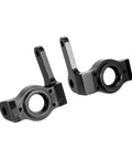 Snag These Dope One Ten Scale Heavy Duty Metal Upgrade Parts Featuring Tough C Type Hubs Front Knuckles And Rear Axle Lockers - Black aluminum front knuckles for RC rigs.