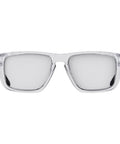 Sixteen Safety Glasses With Integrated Side Shields And Slick Anti Fog Lens That Handles Every Blue Collar Grind Features Ansi Certified Impact Protection And Includes A Microfiber Wipe For Keeping Your Eyewear Spotless After Long Shift Days front view of clear polycarbonate safety glasses with integrated side shields.