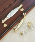 Crystal Drawer Pulls 2 Pack Glass And Zinc Alloy Cabinet Handles With Gold Finish, Clear Crystal Knob Pulls For Bathroom Vanity Dresser Cupboard