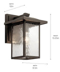 Capanna Outdoor Wall Light In Olde Bronze With Clear Water Glass, 1 Light Weatherproof Exterior Sconce For Porch And Patio