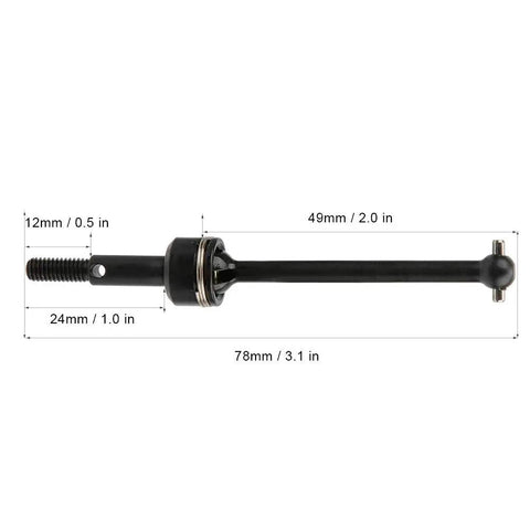Front And Rear Beefed Up Metal Drive Shafts Upgrade For HPI RS4 Sport 3 1 To 10 RC Car with dimensions labeled