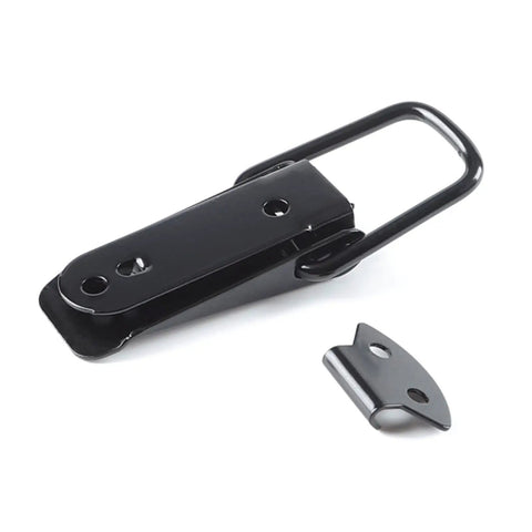 Heavy Duty Car Bumper Release Hook Clips Kit For Trunk Universal Fasteners Durable Hasp Clip Set, black metal