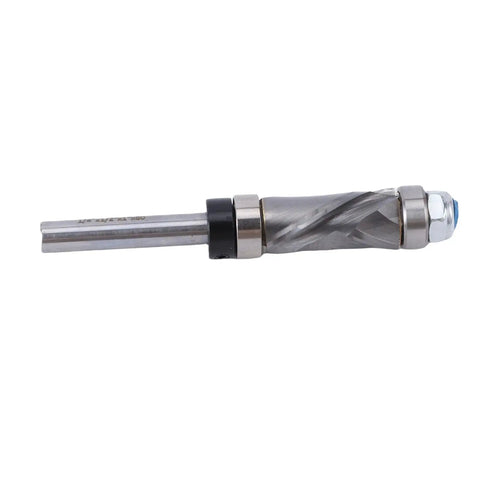 Heavy Duty Tungsten Carbide Flush Trim Router Bit With Double Bearing Design, 1/4 Inch Shank and 3/8 Cut Diameter for Smoother Woodworking Projects