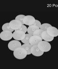 Plastic Gear Set For RC Cars And DIY Robots, 20 Pcs Of 42 Teeth Reduction Gears, Module 0.5, 22mm Outer Diameter, 2mm Shaft, White Color