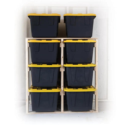 Rock Solid Garage Storage Rack And Tote Bin Organizer Holds Up To 27 Gallon Bins Heavy Duty Shed Shelf Rack Multi Piece Organization System No Sweat Assembly Top Notch Pick For Any Workshop