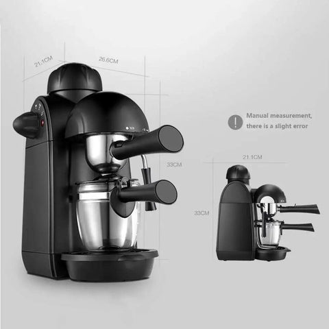 Espresso Machine With Milk Frothing Arm 5 Bar Pump 730W 240Ml Capacity Sleek Black Finish For Quick Rich Espresso At Home