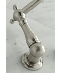 Close-up of Heritage Roman Tub Faucet In Brushed Nickel With Solid Brass Construction Wall Mount Installation handle detail
