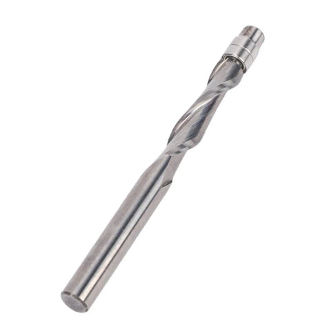 Gowenic Professional Woodworking Flush Trim Router Bit With 1/4 Inch Shank Spiral Up Down Cut Carbide Blade And Bottom Bearing for precise edging
