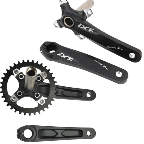 32T Aluminum MTB Crankset 170mm with 104 BCD Narrow Wide Chainring Bolts Included 74mm Mounting Hole Spacing CNC Round Chainring