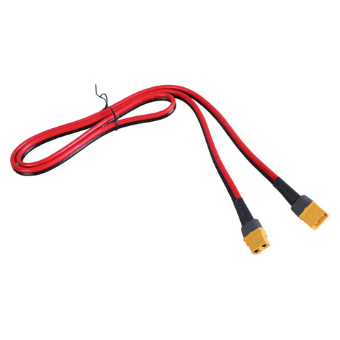 Top Shelf Heavy Duty Male To Female Extension Cord Pure Copper Core Delivers Rock Solid Contacts For Rc Rigs And Battery Packs At 12Awg 16 Feet Long, red and black cable with male and female connectors.