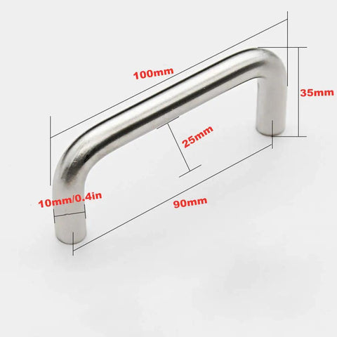 Brushed Metal Kitchen Cabinet Pulls and Drawer Handles Set 90mm Center to Center Sleek Bow Bar Door Knobs for Cupboards
