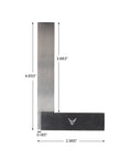 Front view of PEC Tools machinist square, 4 x 3 inch, ground hardened steel right-angle ruler
