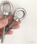 Heavy Duty Stainless Steel Eye Bolt Set, M8 Shoulder Eyebolt, Five Sixteenth Inch By Three Point One Five Inch, Two Pack With Nuts And Washer