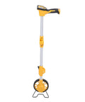 Akozon Digital Display Measuring Wheel 93cm Length in an upright position, featuring a yellow and silver color scheme.