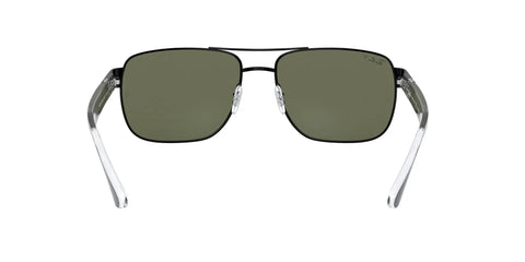 Dope Mens Square Sunglasses With Black Frames And Polarized Green Lenses, Lightweight Metal Nylon Frame, 58mm Wide