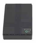 Compact 10400mAh UPS Battery Backup With 36W Output, black design with power status indicator on top.