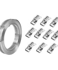 Top Shred Hosrivae 304 Stainless Steel Hose Clamp Kit With 5M Band And 10 Heads For Secure Garden Fence Pole Mounting Car Repair Heavy Duty Wire Cable Ties That Are Rust Proof And Totally Awesome, coil band and 10 heads