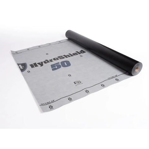Top Shelf Synthetic Roof Underlayment Boasts Hardcore Fifty Year Waterproof Cover Pre Printed Nailing Lines For Easy Shingle Install Covers Ten Squares Measures Two Hundred Feet Long By Forty Eight Inches Wide Built Damn Tough To Defeat Rainstorms roll laid out on surface
