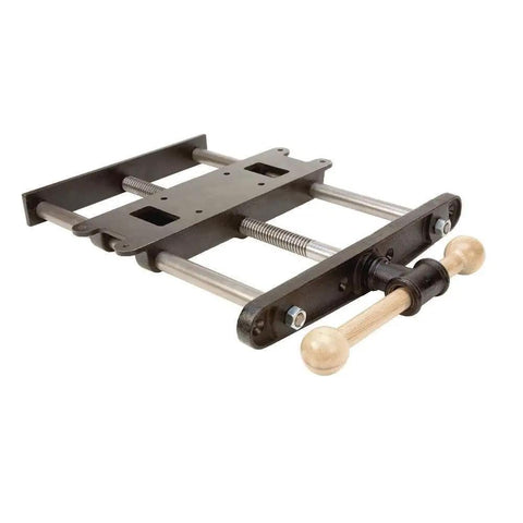 Quick Release Woodworking Vise For Bench Work 12 Inch with hardwood handle and metal rods for easy installation on workbench.