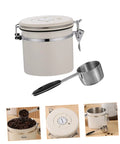 Sleek Stainless Steel Coffee Bean Storage Jars With Reliable Tight Seal Lids To Keep Your Morning Java Fresh As A Sick Kitchen Stack Canister Set Of Three For Tea Cereal And Snacks with measuring scoop