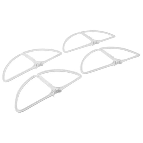 4 Pack Removable Drone Propeller Guards For Safe Landings And Protection Durable Prop Protectors That Keep Props Balanced Guard Against Car Scratches And Kid Cuts Easy Install For Most Quads And Mini Drones, featuring a set of four white guards