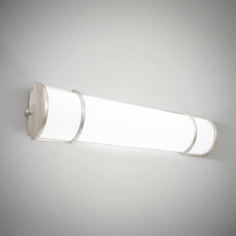 24 Inch LED Vanity Light Bar With 3 CCT Dimmable Modes, Energy Star Ready, ETL Listed, 25W 1950 Lumens, over mirror in nickel finish