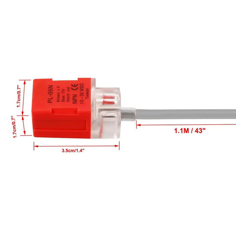 Side view of PL 05N Inductive Proximity Sensor 5mm Sensing Distance DC 10 To 30V 200mA NPN Normally Open Three Wire Switch