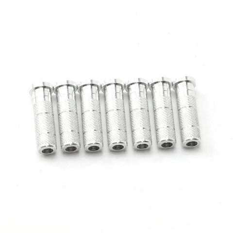 Silver aluminum inserts for 12 Pack 100 Grain Field Points with 8-32 thread for 6.2mm ID arrows and 7.4 to 7.6mm OD shafts