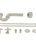 Victorian Pedestal Lavatory Kit With Cross Handles In Satin Nickel Finish No Fuss Freestanding Sink Supply Set With P Trap Flanges Angled Stops And Risers For Easy Installation