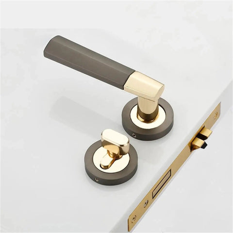 Quiet Door Lock Set For Bedroom Security Handle Lock Indoor Zinc Alloy Lockset With Keyed Entry Heavy Duty Electroplated