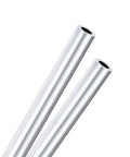 Two Pack 400mm 6063 Aluminum Round Tube Seamless Tubing 6mm ID 10mm OD Heavy Duty Built To Last Multipurpose Aluminum Pipe For Construction Machining DIY Crafts Outdoor Projects Wind Chimes; front view of two seamless aluminum tubes
