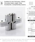 180 Degree Concealed Door Hinge Folding Heavy Duty Built In Stainless Steel Invisible Hidden Cross Gemel No 3 Hinge 1 Piece